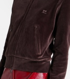Courrèges Cotton-blend velvet track jacket