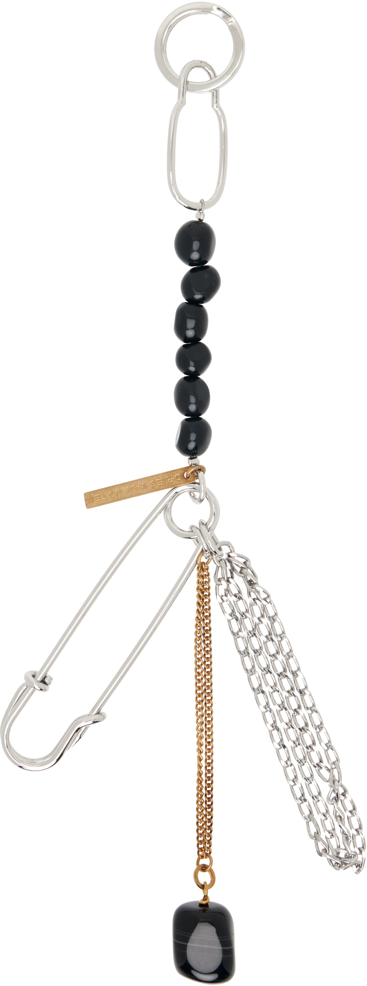 Dries Van Noten Black & Silver Wing Keychain Dries Van Noten