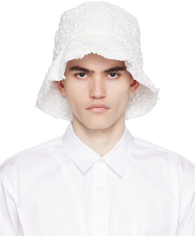 Photo: Comme des Garçons Shirt White Crochet Hat