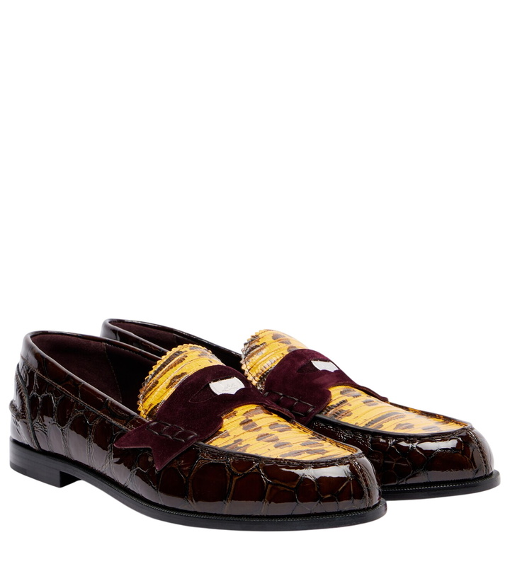Photo: Christian Louboutin Penny croc-effect leather penny loafers