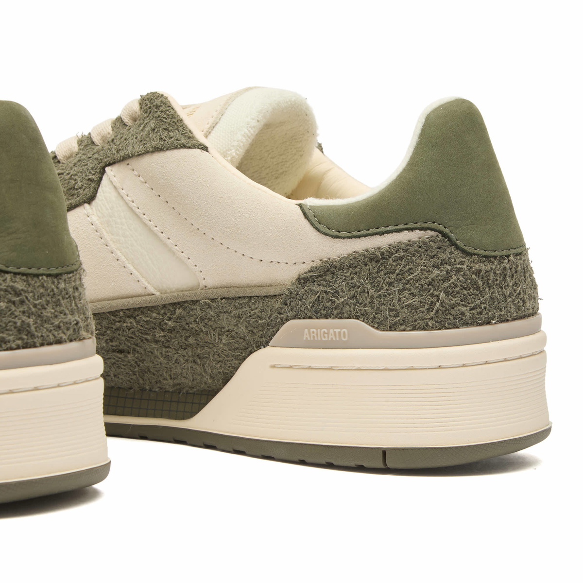 Axel Arigato Men's Clay Sneaker in Light Beige/Dark Green