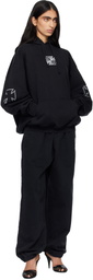 VETEMENTS Black Triple Biker Cross Logo Hoodie