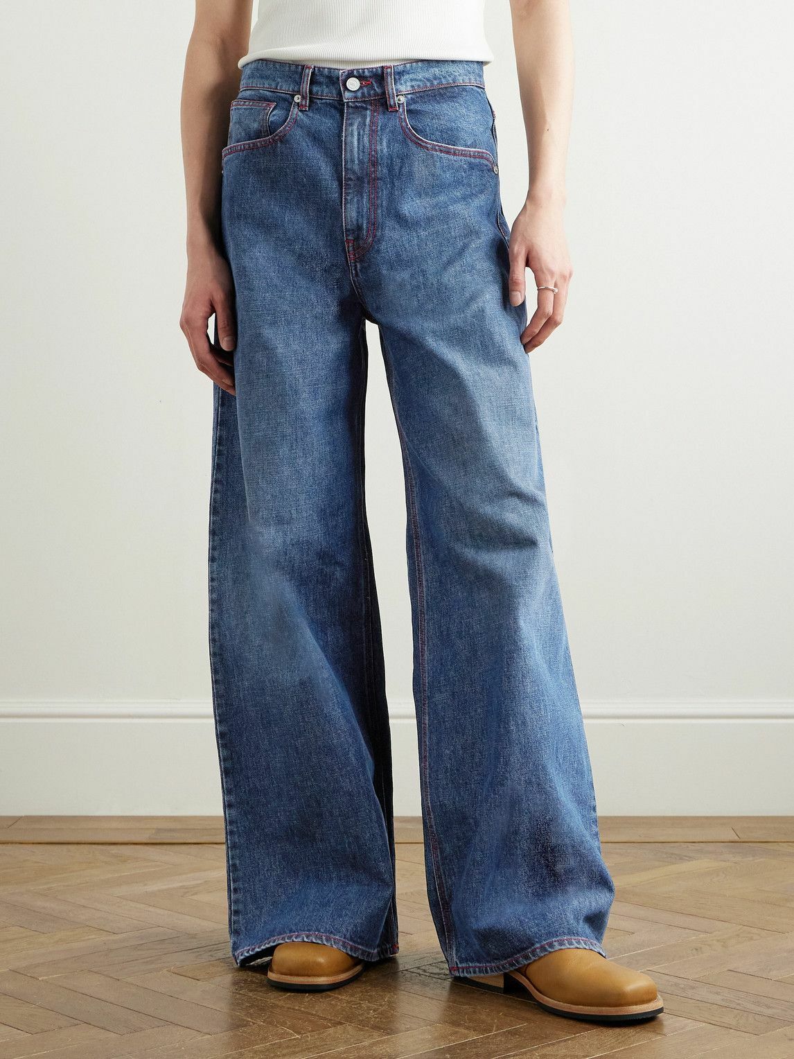 ERL 25ss イーアールエル* インディアナ デニム ジーンズ ERL - Indiana Wide-Leg Jeans - Blue ERL