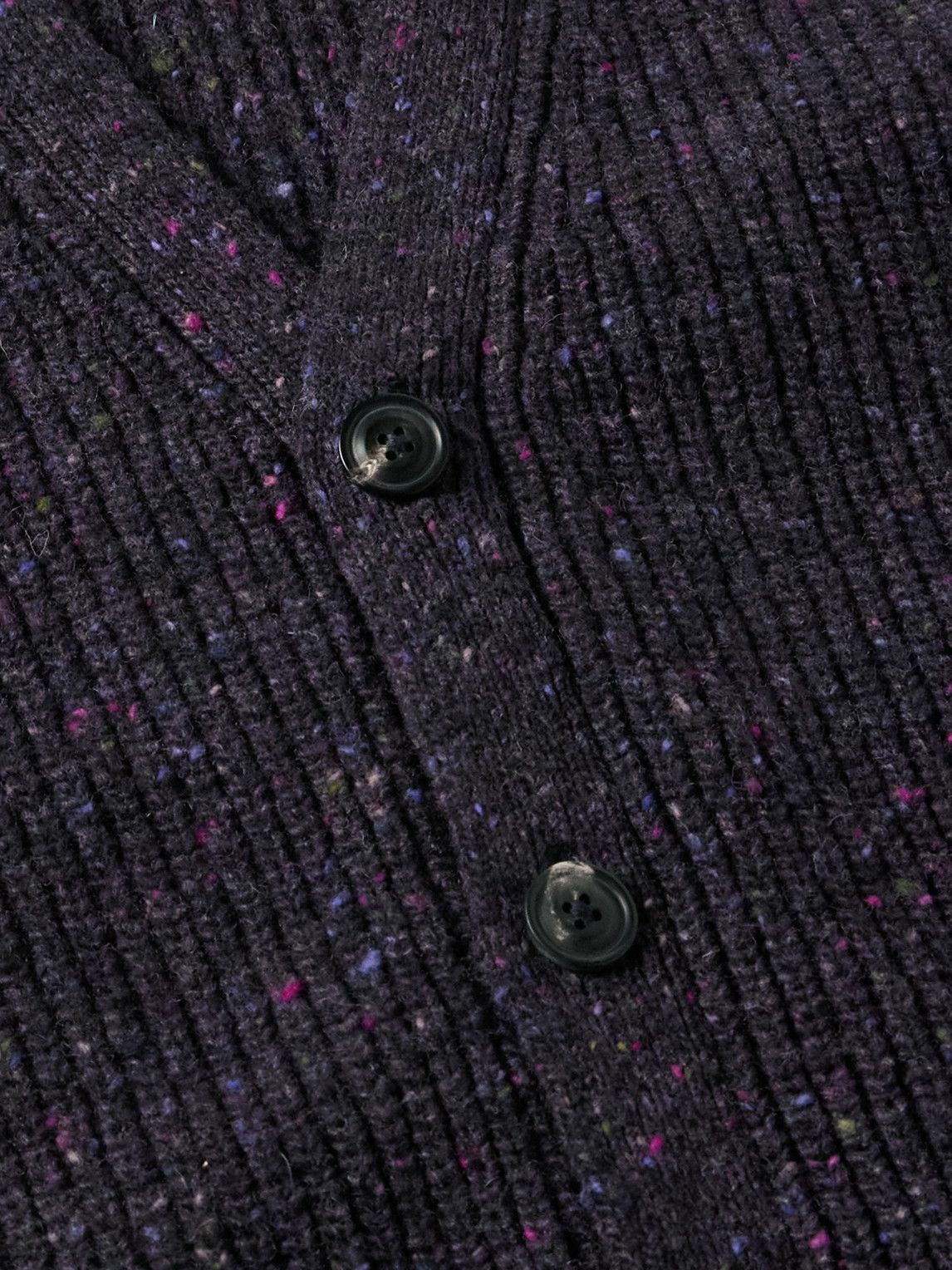 Noah - Ribbed Donegal Merino Wool Cardigan - Blue
