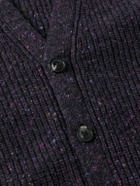 Noah - Ribbed Donegal Merino Wool Cardigan - Blue
