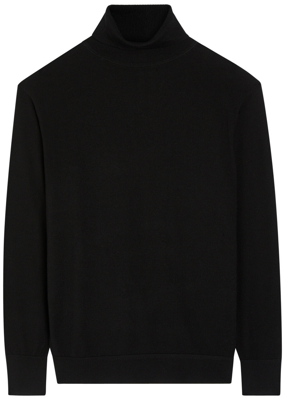 Toteme Turtle-neck Fine-knit Wool Jumper Black