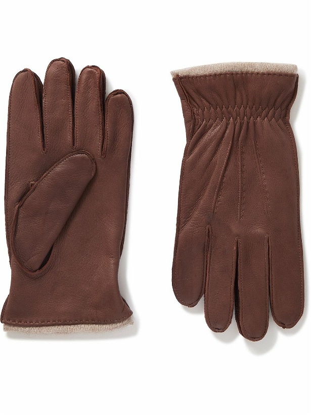 Photo: Dents - Edington Cashmere-Lined Leather Gloves - Brown