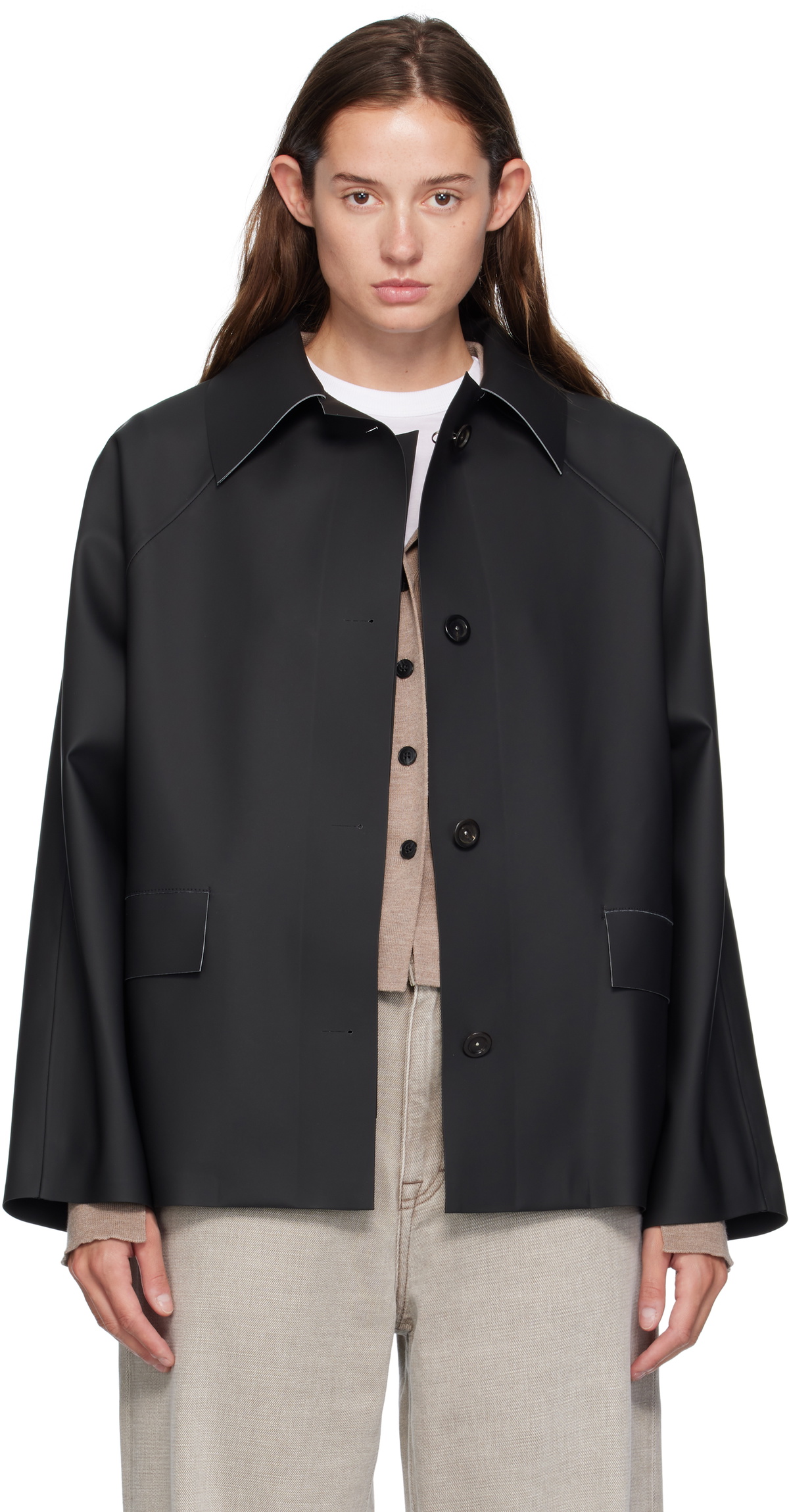 KASSL Editions Khaki Original Reversible Shearling Jacket Kassl