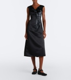 Simone Rocha Floral-appliqué satin midi dress