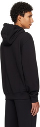 Hugo Black Cotton-Terry Relaxed-Fit Hoodie