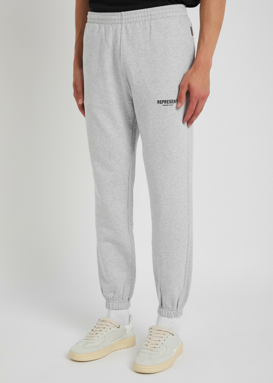 Represent Owners Club Logo-print Cotton Sweatpants Grey