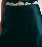 Dôen Giulietta lace-trimmed silk satin miniskirt