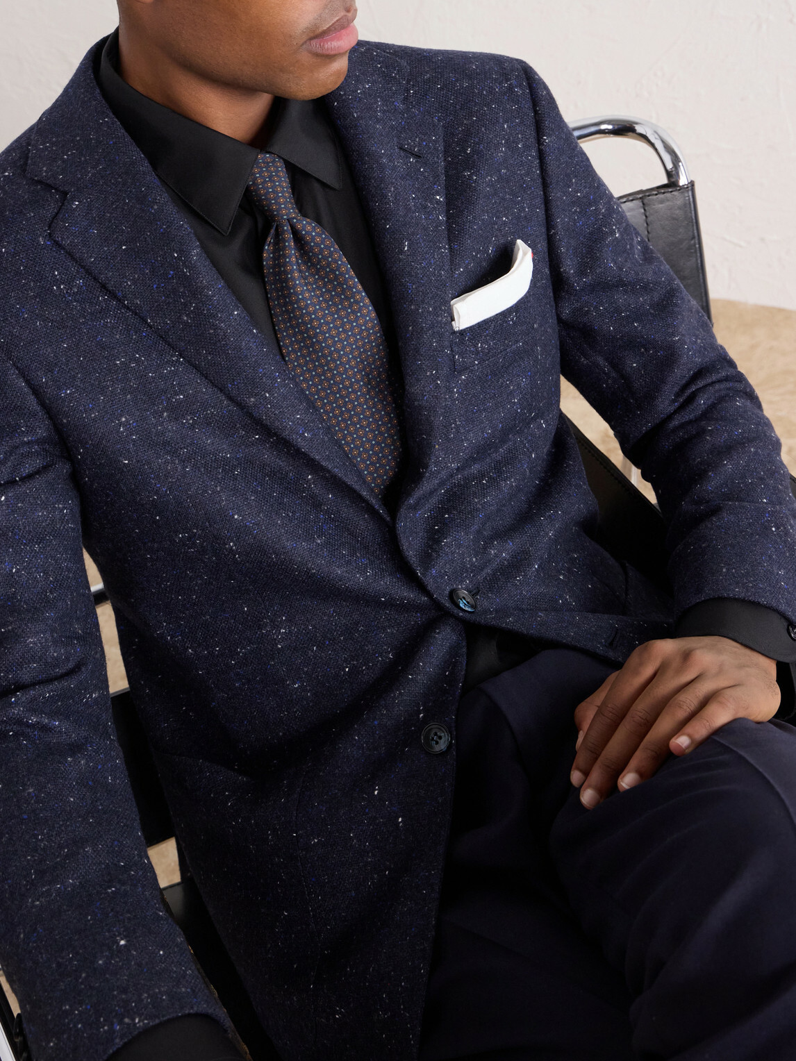 Kiton - Donegal Cashmere-Grain de Poudre Blazer - Blue