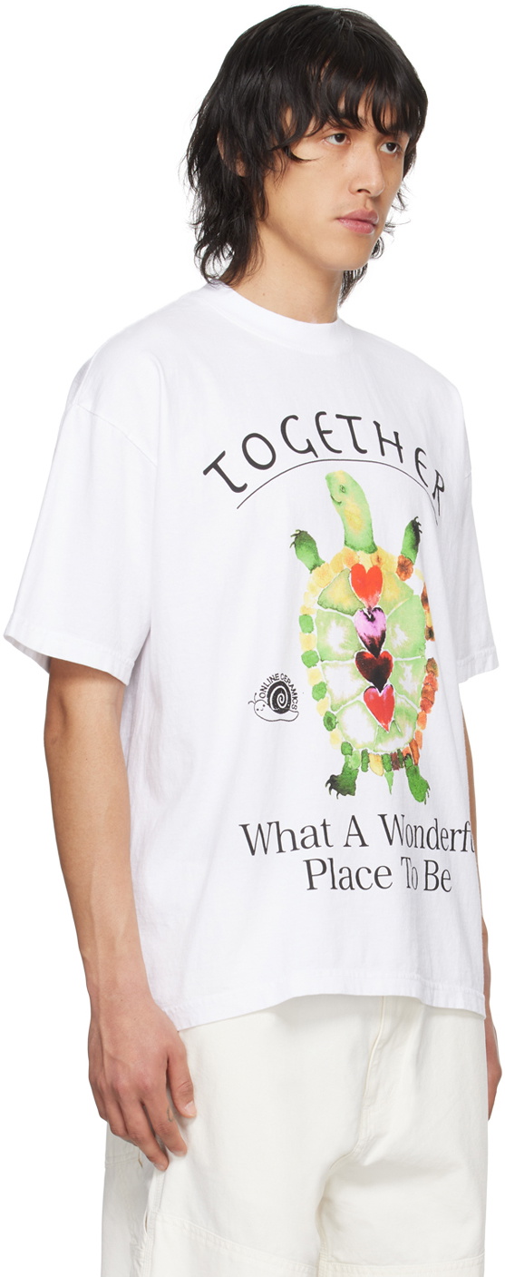 Online Ceramics White Together Turtle T-Shirt