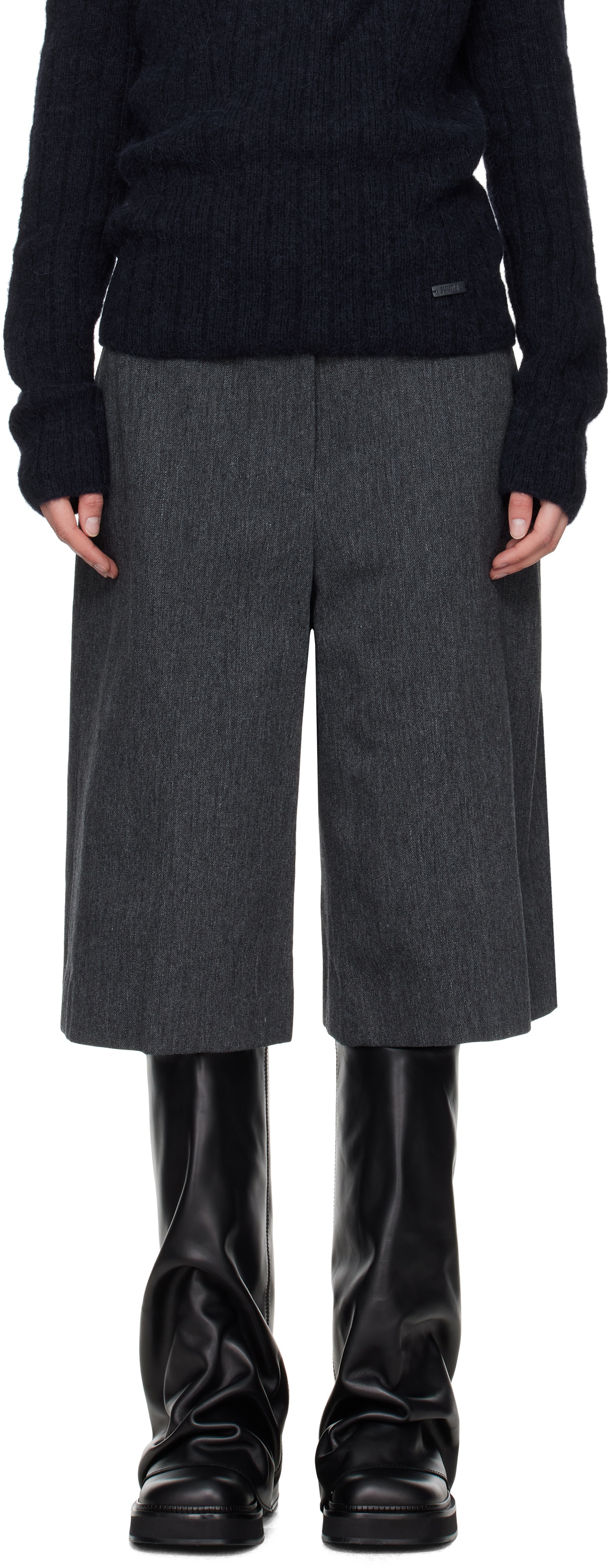 Juun.J Gray Culotte Shorts