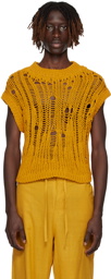 AIREI Yellow Laddering Sweater Vest