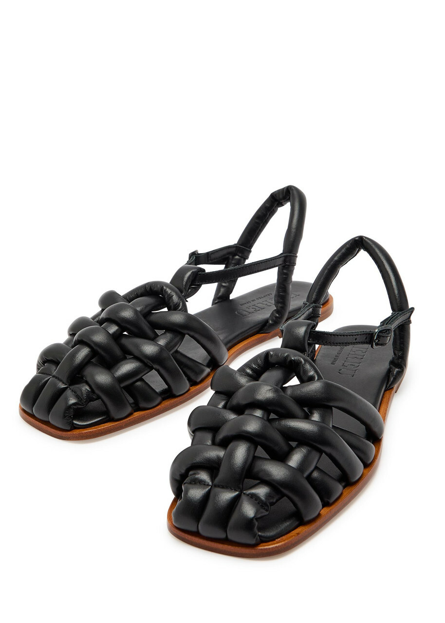 Hereu Cabersa Quilted Leather Sandals Black