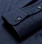 Ermenegildo Zegna - Slim-Fit Striped Wool Polo Shirt - Men - Navy