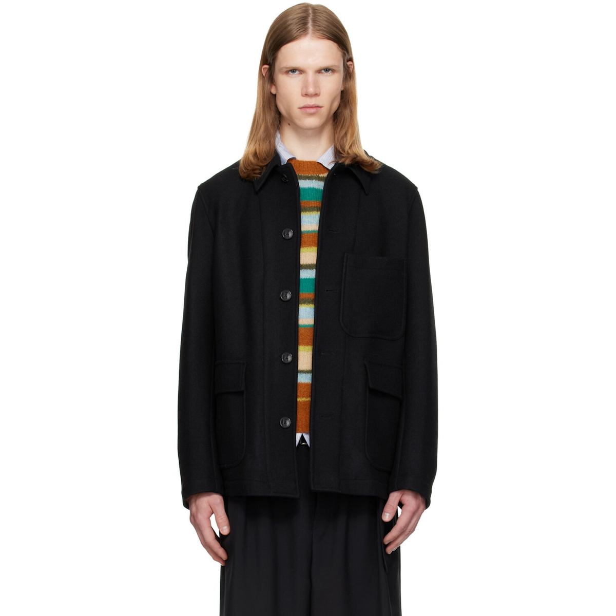 Dries Van Noten Brown Stand Collar Jacket Dries Van Noten