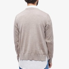 Maison Kitsuné Men's Chillax Fox Patch Adjusted R-Neck Cardigan in Beige Melange