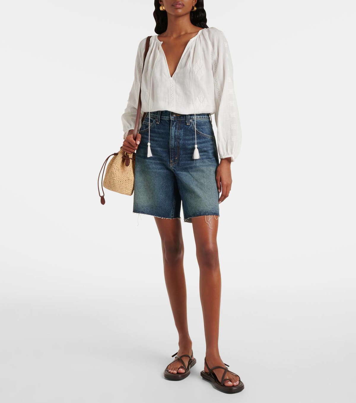 Nili Lotan Russel low-rise denim shorts