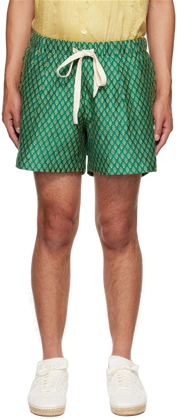 Photo: Karu Research Green Pleated Shorts