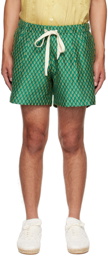 Karu Research Green Pleated Shorts