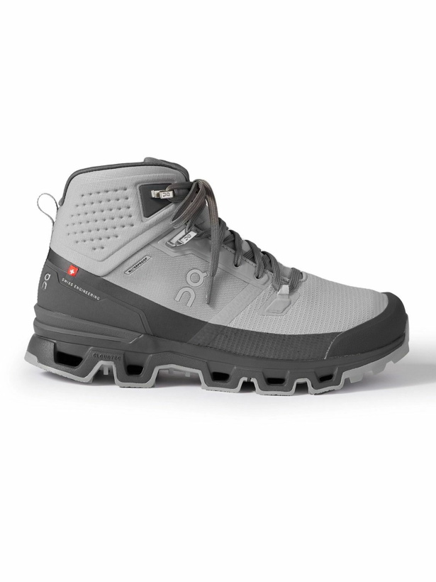 Photo: ON - Cloudrock 2 Waterproof Rubber-Trimmed Mesh Hiking Boots - Gray