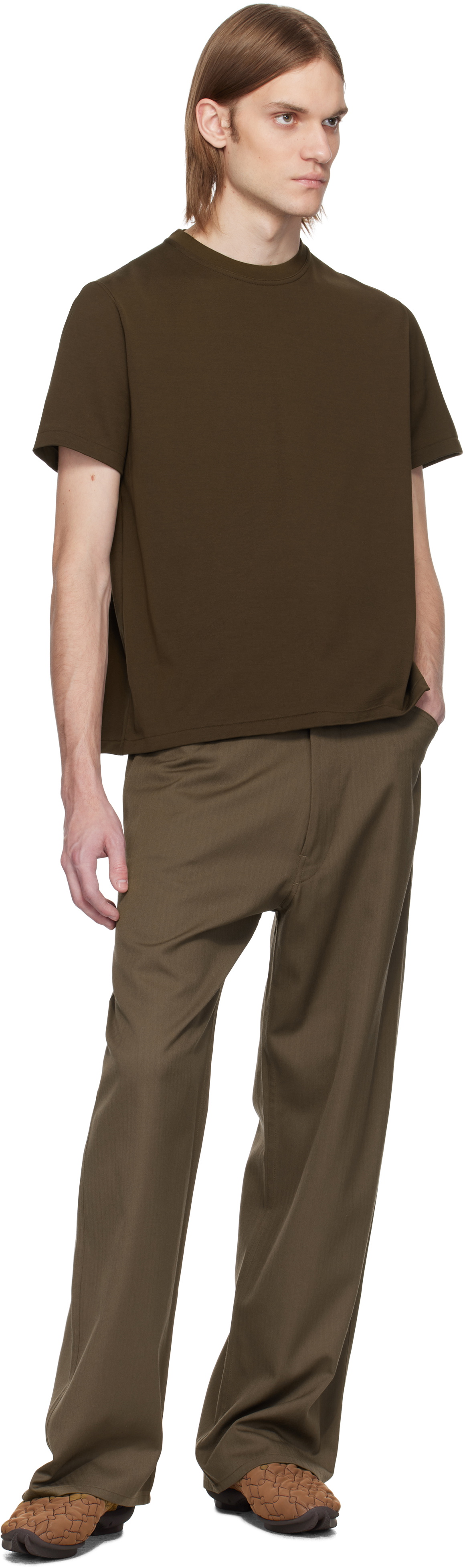 Omar Afridi Brown Cotton T-shirt