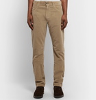 Canali - Brushed Stretch-Cotton Trousers - Neutrals