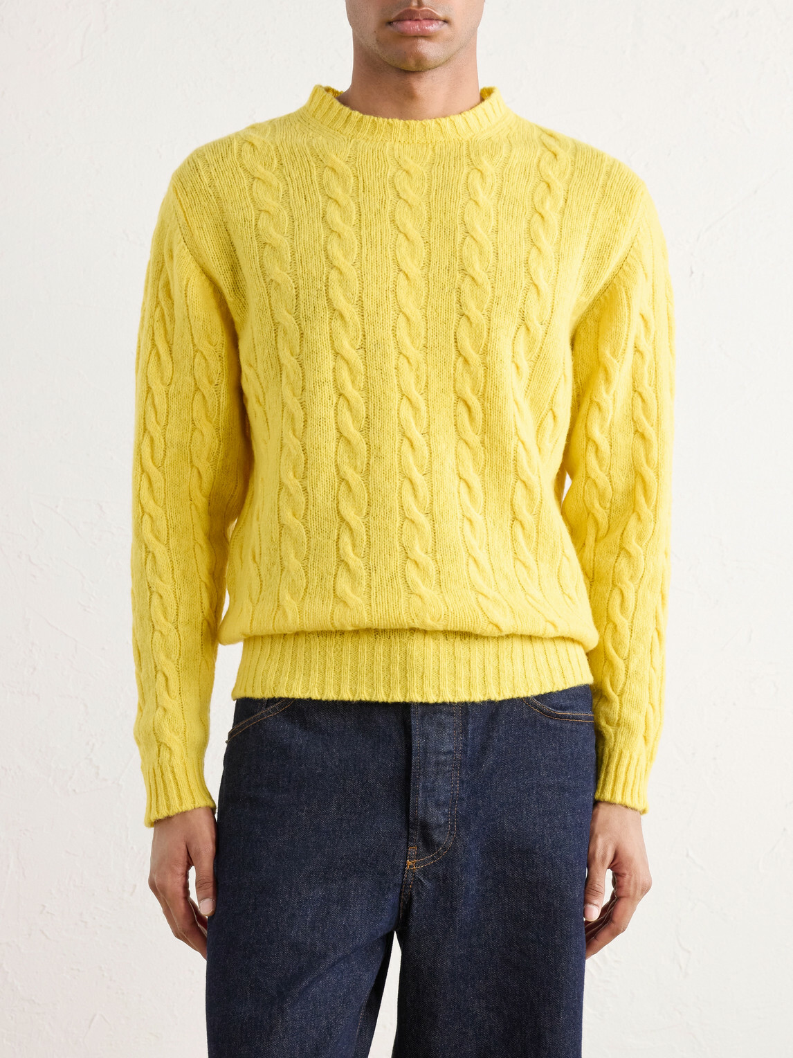 William Lockie - Cable-Knit Wool Sweater - Yellow