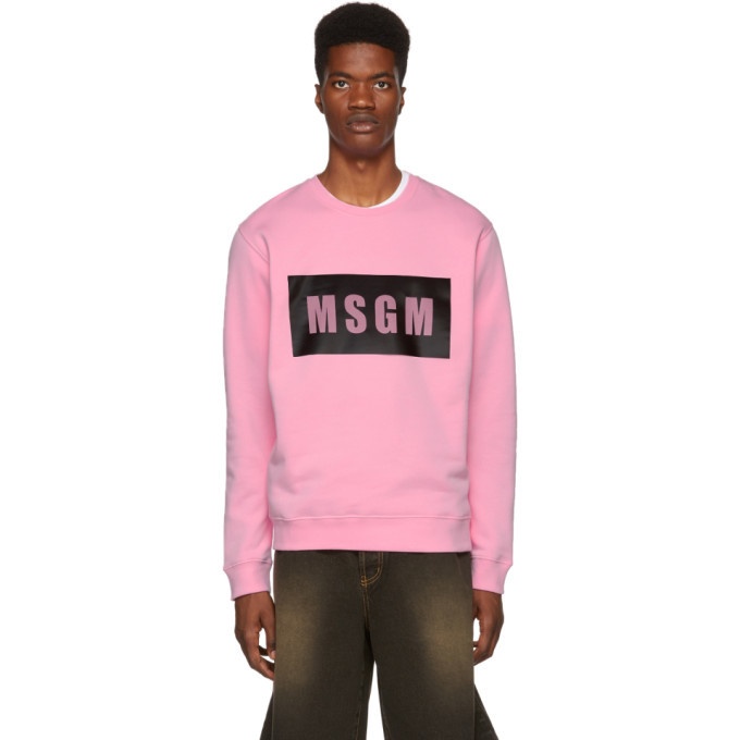 Photo: MSGM Pink Panel Logo Sweatshirt