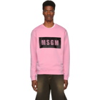 MSGM Pink Panel Logo Sweatshirt