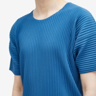 Homme Plissé Issey Miyake Men's Pleated T-Shirt in Iron Blue