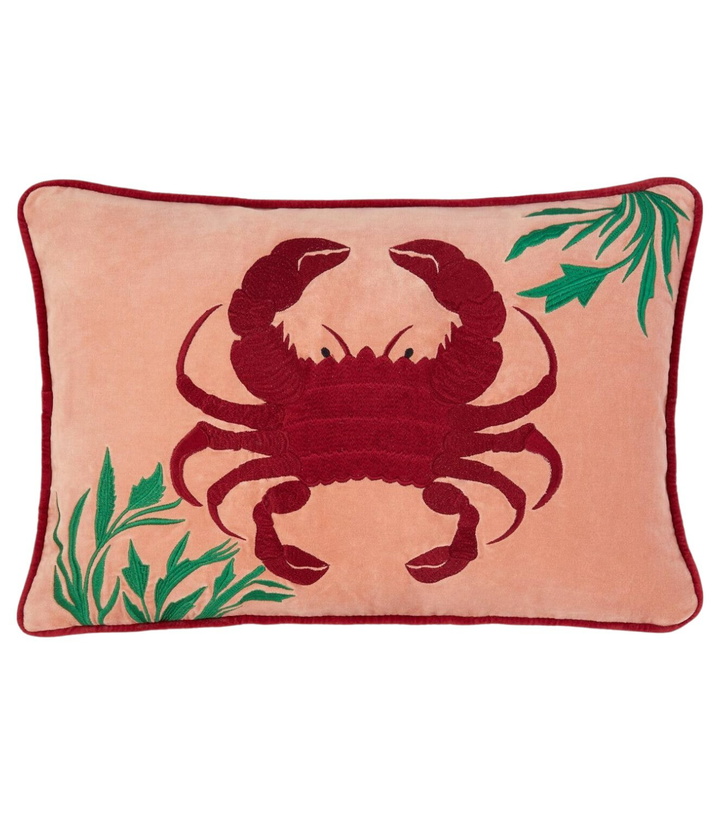 Photo: Les-Ottomans Crab embroidered velvet cushion