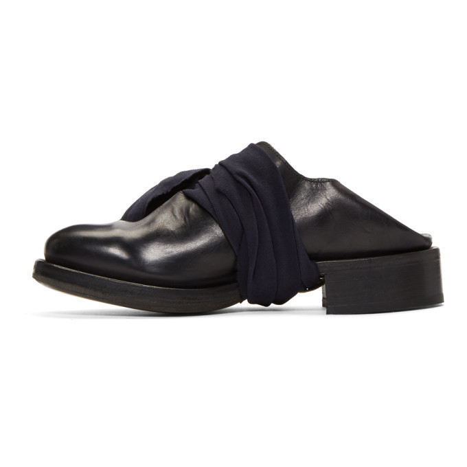 Cherevichkiotvichki Black Worn-In One-Piece Slip-On Derbys