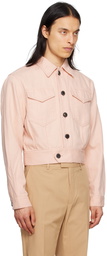 Dries Van Noten Pink Button Tab Denim Jacket