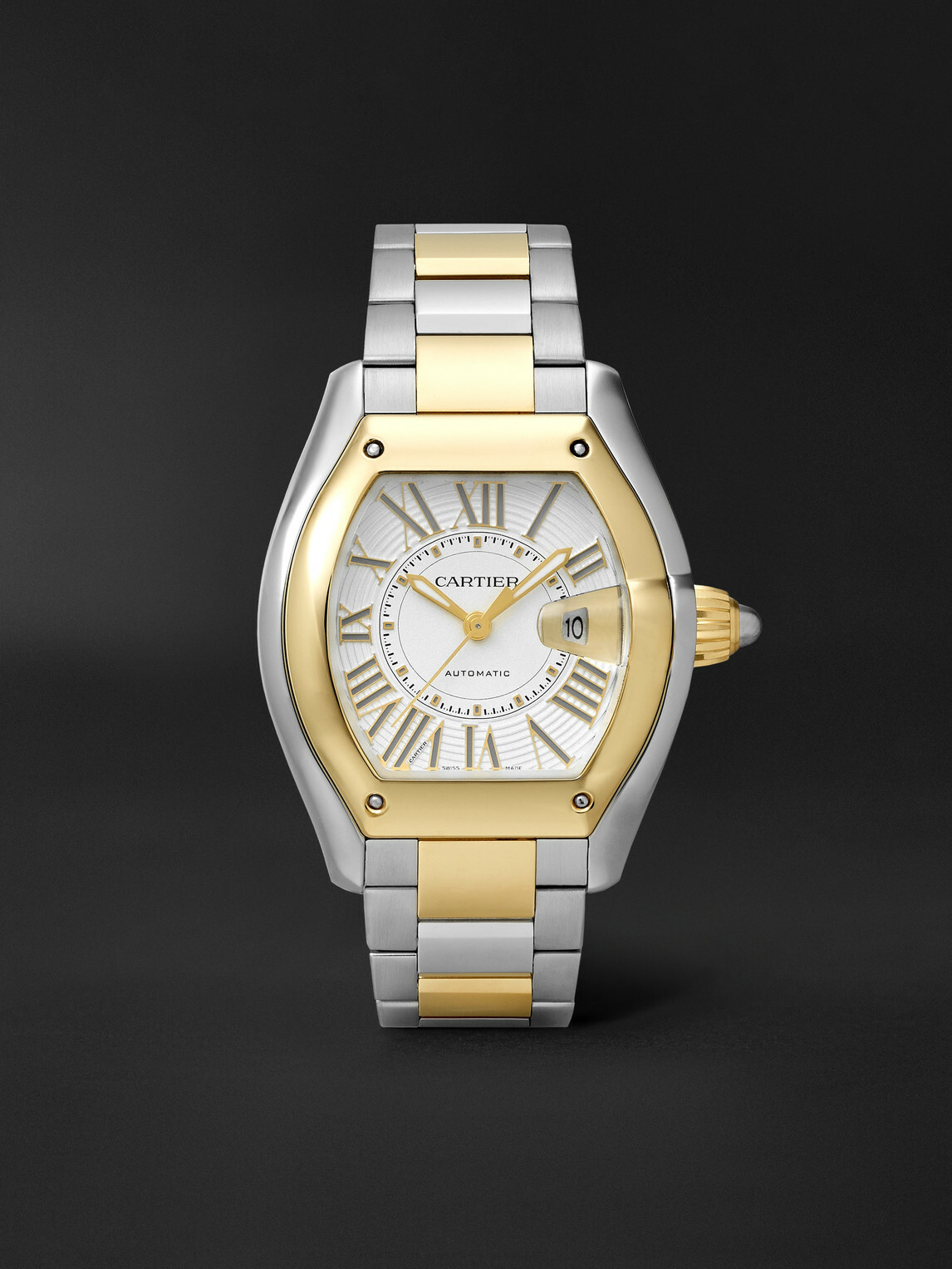 Cartier - Roadster de Cartier Automatic 47.2mm Interchangeable 18-Karat Gold, Stainless Steel and Alligator Watch, Ref. No. CRW2RD0010