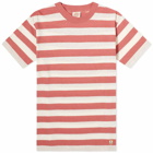 Armor-Lux Men's Wide Stripe T-Shirt in Rosewood/Natural