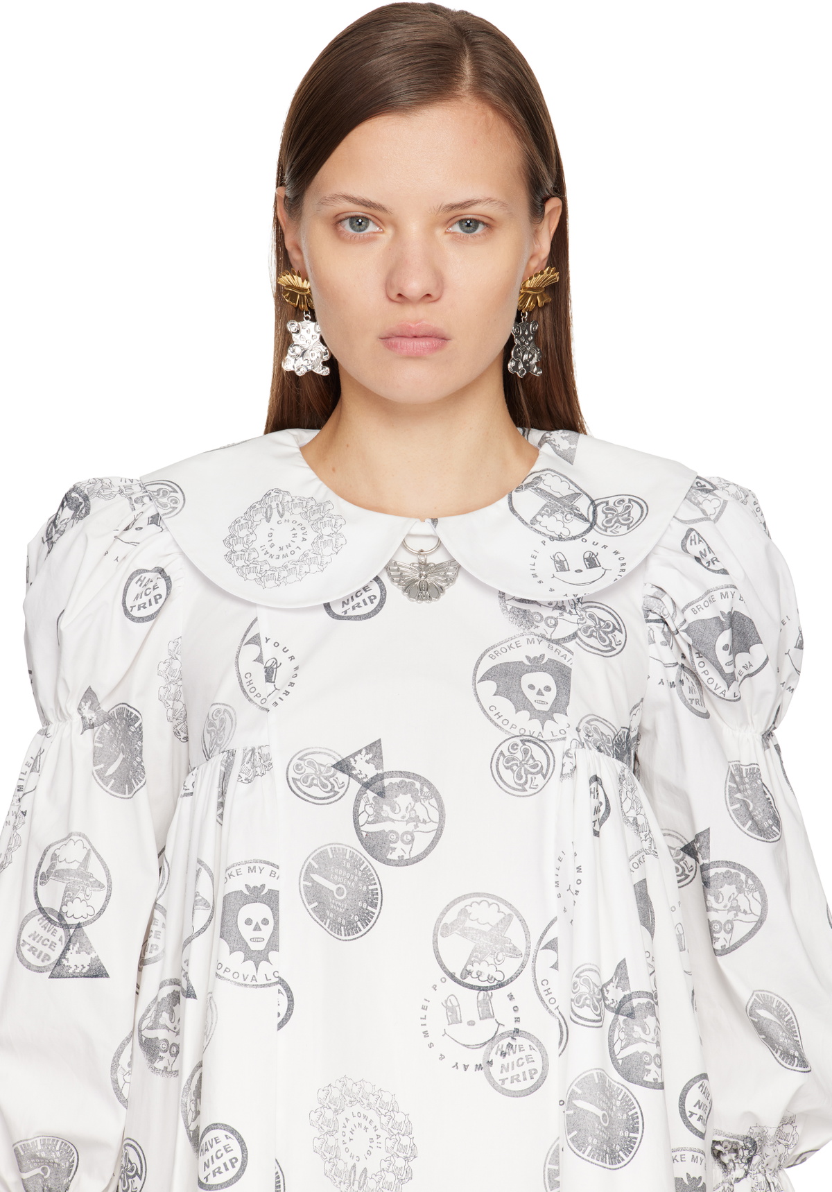 Chopova Lowena Barbed Bunny Drop Earrings