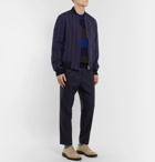 Mr P. - Midnight-Blue Slim-Fit Worsted-Wool Drawstring Trousers - Midnight blue
