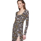 Les Reveries Black Floral Slit Dress