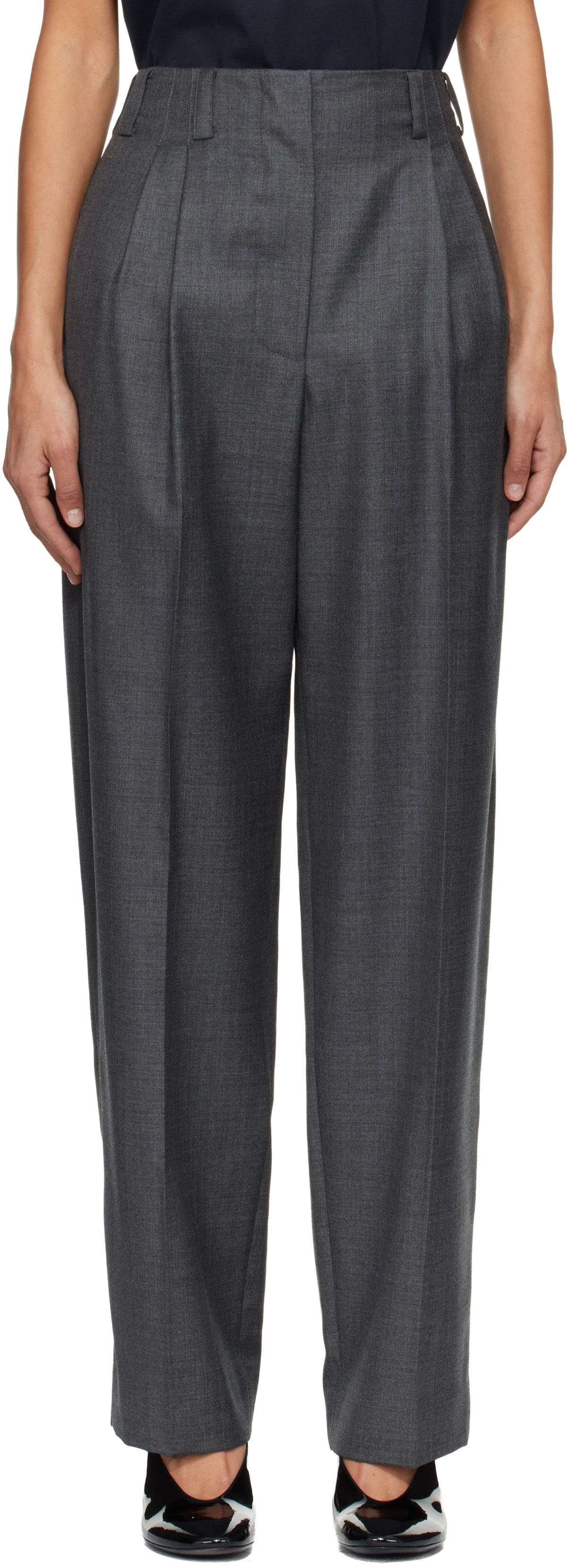 Givenchy Gray Double Pleat Trousers