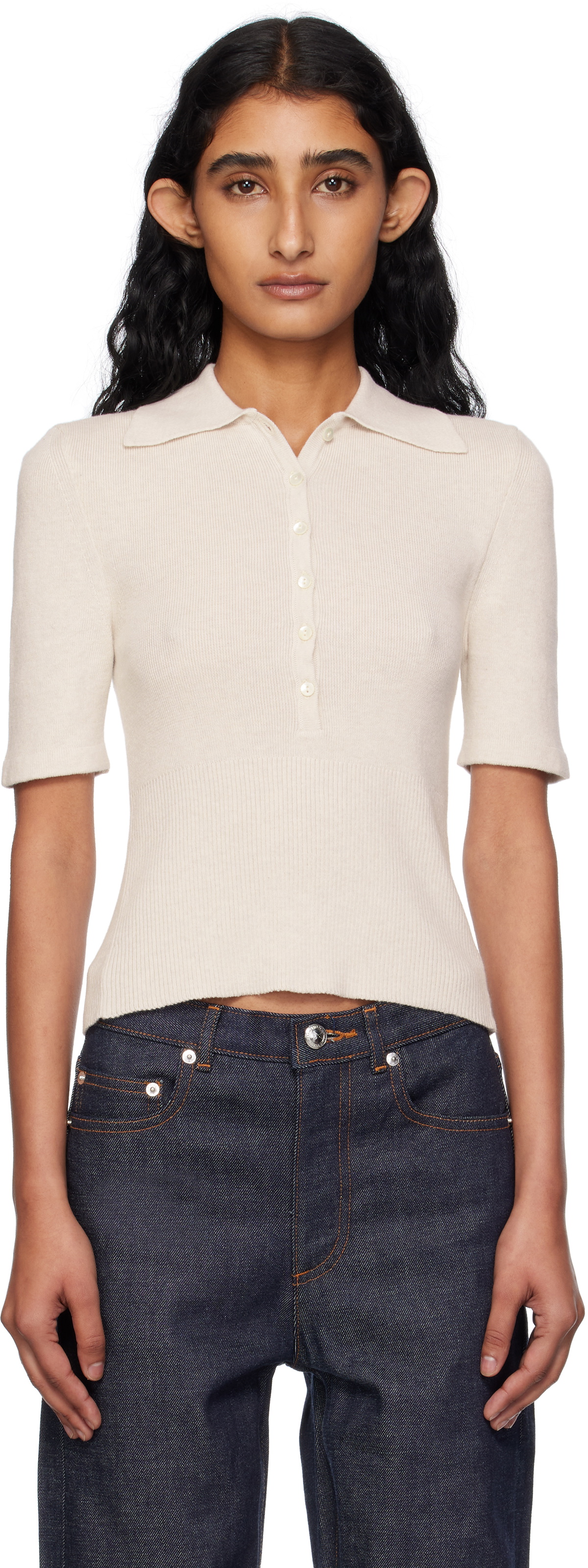 A.P.C. Beige Joelle Polo