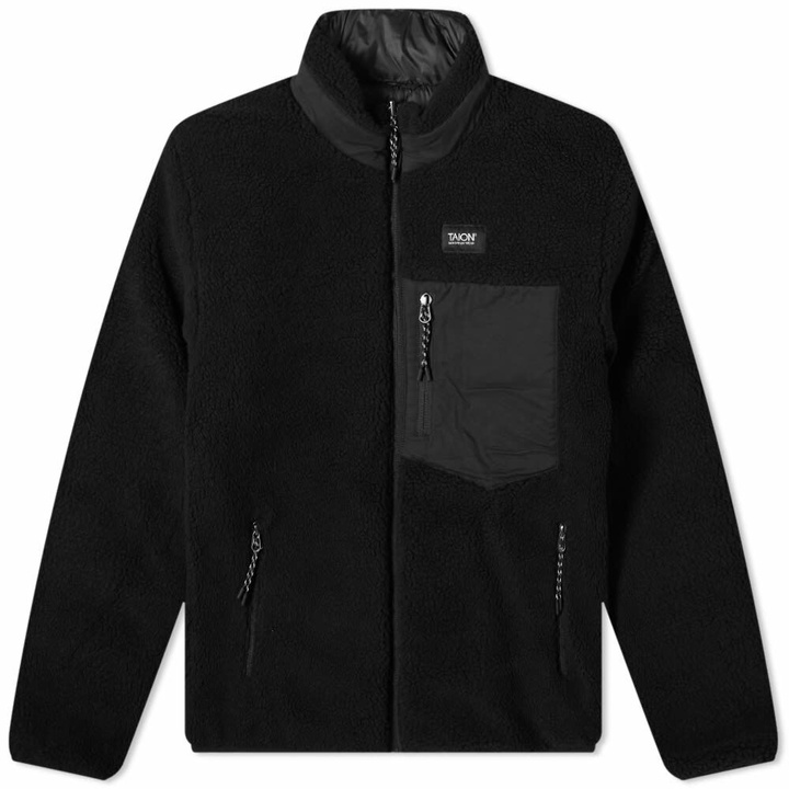 Photo: Taion Men's Reversible Fleece Down Jacket in Black/Black