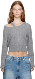 Recto Gray Bold Rib Sweater