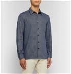 Freemans Sporting Club - Striped Brushed-Cotton Shirt - Blue