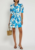 Rebecca Vallance Sapphira Printed Satin Mini Shirt Dress Print