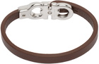 Ferragamo Brown Gancini Leather Bracelet