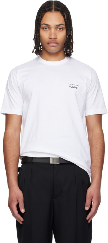 Photo: Comme des Garçons Homme White Logo T-shirt